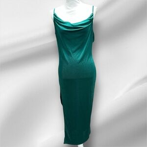Cupshe Elegant Emerald Green Cowl Neck Maxi Dress Sleeveless